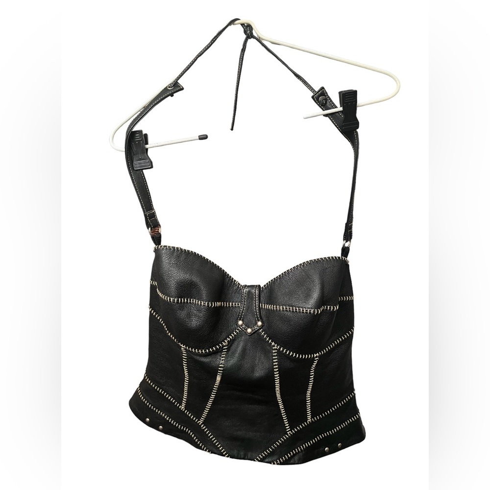 Harley Davidson Leather Halter Bustier Corset